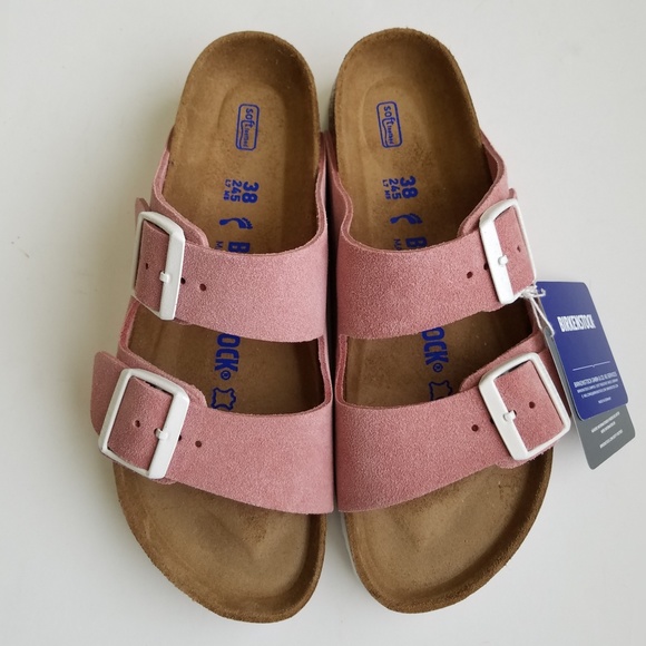 rose suede birkenstocks